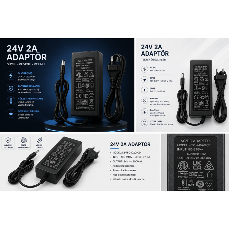 24V 2A nano makine adaptörü