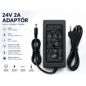 24V 2A Adaptör – Tüm Nano Makinelerle Uyumlu