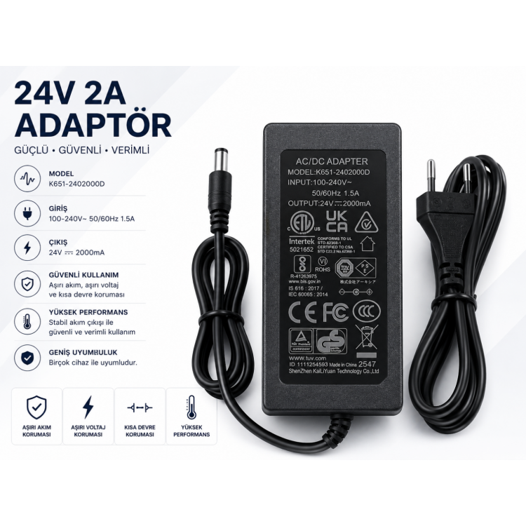 24V 2A nano makine adaptörü