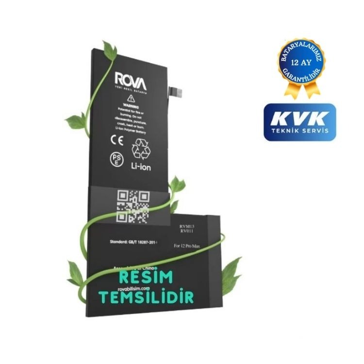 Rova iPhone 15 Pro Yüksek Kapasiteli Batarya Pil 3500 mAh